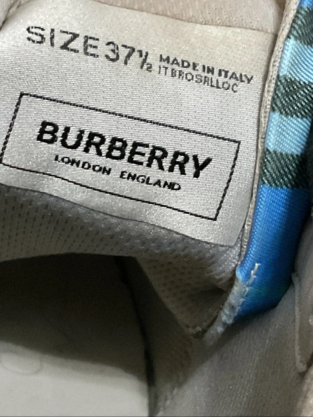 Burberry Blue Plaid Strap Women’s Sneakers